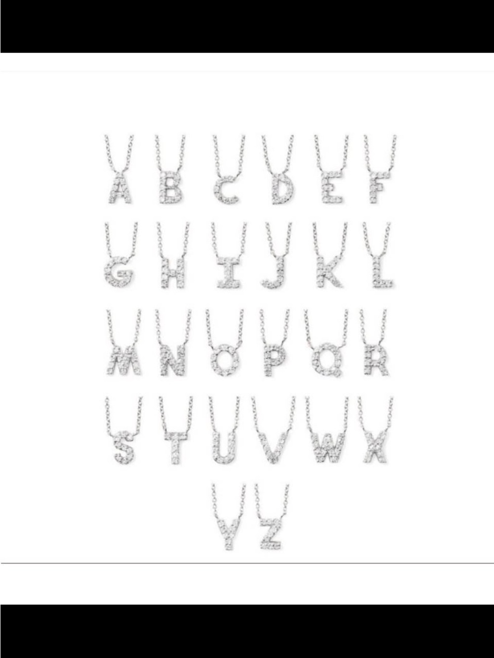 Sterling Silver Initial Pendant Necklace - Letter A-Z